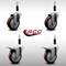 Service Caster 4'' SS Maroon Poly Swivel 7/8'' Expanding Stem Caster Set 2 Total Lock Brakes, 4PK SCC-SSEXTTL20S414-PPUB-MRN-2-S-2-78 - alternate 2